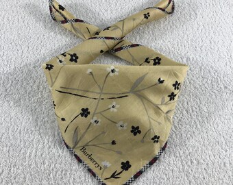 Vintage Burberry Handkerchief,  Burberry Bandana, Vintage Burberry Pocket Square, Burberry Scarf, Burberry Neck Scarf