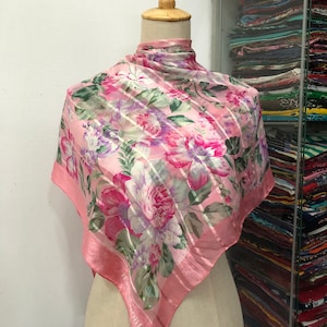 Vintage Hanae Mori Silk Scarf, Hanae Mori Silk Stole, Vintage Hanae Mori Silk Muffler, Vintage Hanae Mori Silk Neck Scarf,Hanae Mori Shawl