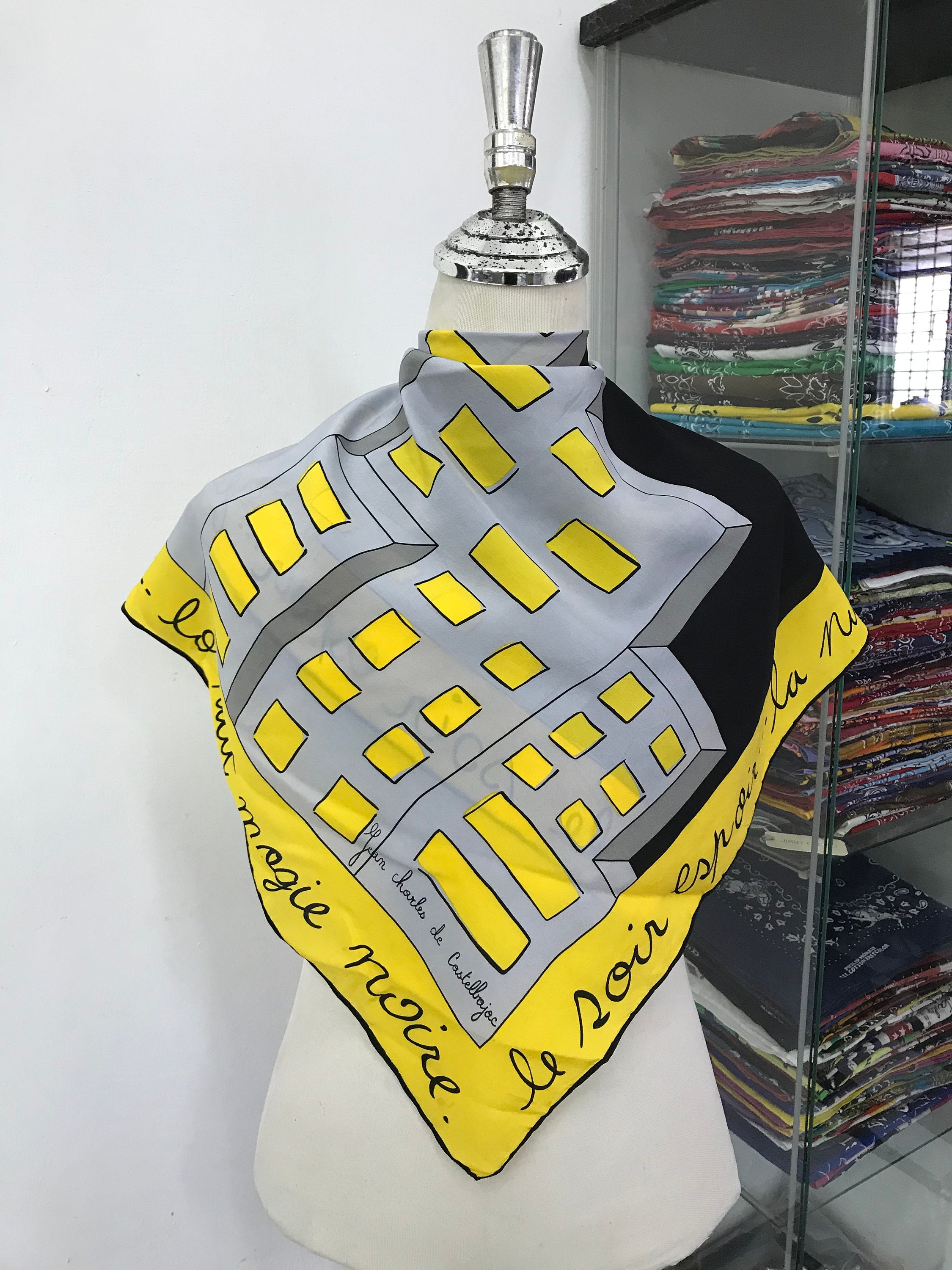 Vintage Jean Charles De Castelbajac Silk Scarf Neckerchief Vintage Jean Charles De Castelbajac Silk Scarf Neckerchief