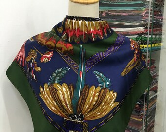 Vintage Basile Silk Scarf, Vintage Silk Neck Scarf, Vintage