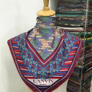 Vintage Lanvin Silk Scarf Lanvin Silk Muffler Vintage Lanvin Silk Neck Scarf Vintage Lanvin Head Scarf Lanvin Silk Shawl