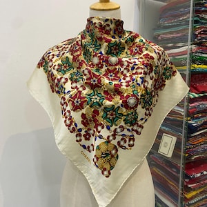 Vintage Chanel Silk Scarf , Chanel Silk Muffler, Vintage Chanel Shawl, Chanel Silk Neckerchief, Vintage Chanel Scarf, Chanel Paris Scarf