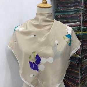 Vintage Hanae Mori Silk Scarf, Hanae Mori Silk Stole, Vintage Hanae Mori Silk Muffler, Vintage Hanae Mori Silk Neck Scarf,Hanae Mori Shawl