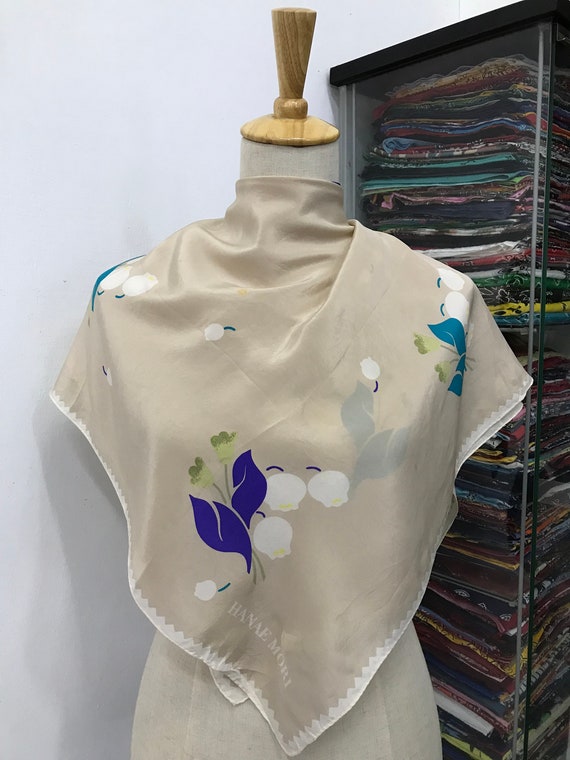 Vintage Hanae Mori Silk Scarf, Hanae Mori Silk St… - image 1