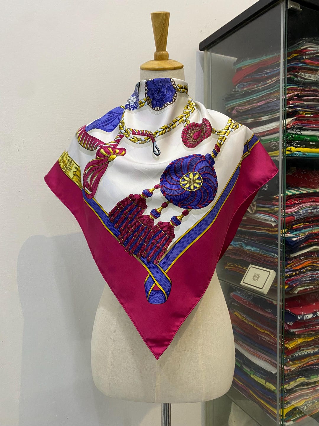Vintage Hermes Frontaux Et Cocardes Silk Scarf Hermes Square Scarf