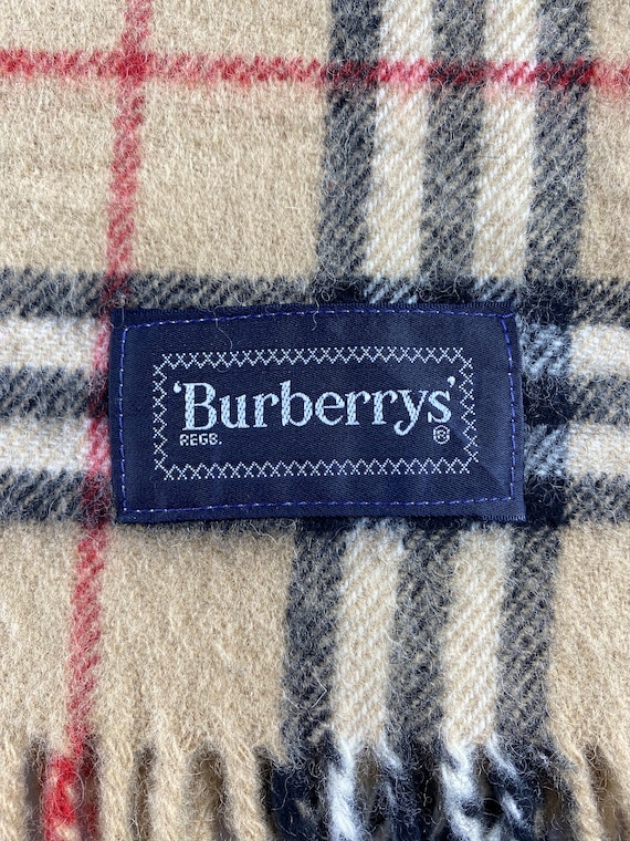 Vintage Big Burberry Scarf Burberry Wool Wrap Vin… - image 5