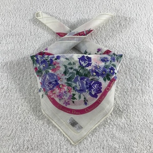 NWT Vintage Dior Handkerchief, Dior Bandana, Vintage Dior Pocket Square, Christian Dior Handkerchief, Vintage Dior Neck Scarf