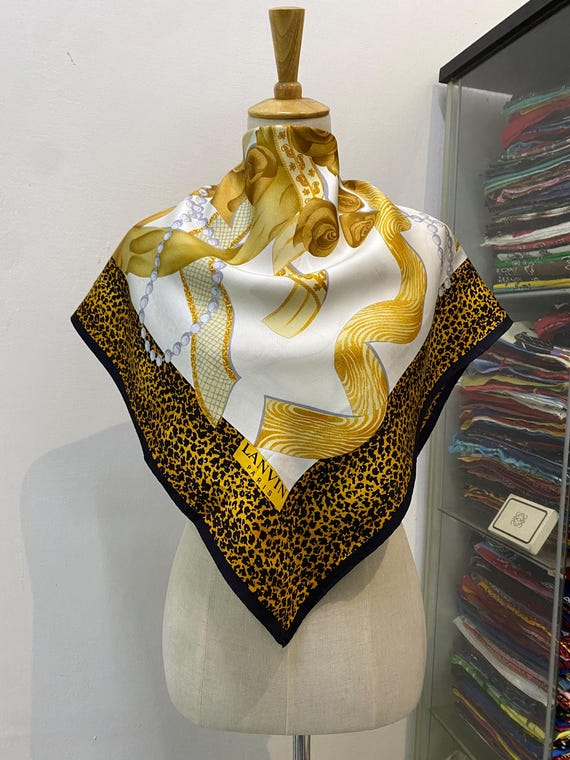 Vintage Lanvin Silk Scarf Lanvin Silk Muffler Vintage Lanvin Silk