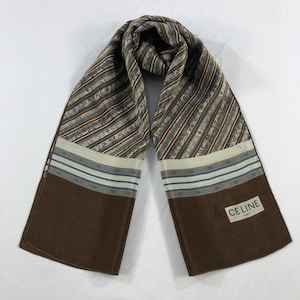 Vintage Celine Silk Scarf, Celine Silk Muffler, Vintage Celine Square Scarf, Vintage Celine Shawl, Celine Silky Scarf