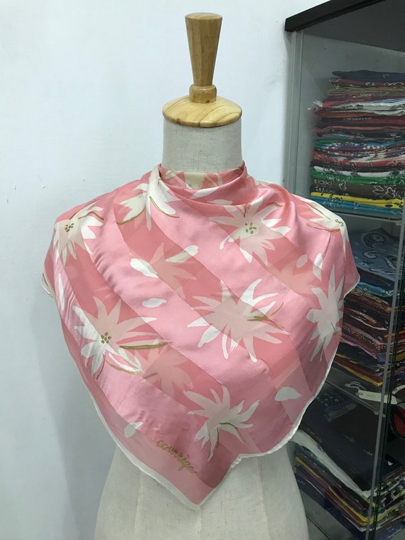 USED COURREGES MUFFLER フラングレース ストール ピンク カシミヤ