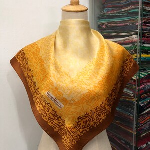 Vintage Sylvie Mallon Silk Scarf, Twill Silk Scarf, Vintage Silk Muffler, Vintage Neck Scarf, Vintage Neck Accessories, Vintage Scarf