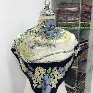Vintage Richel Silk Scarf, Twill Silk Scarf, Vintage Silk Muffler, Vintage Neck Scarf, Vintage Neck Accessories, Vintage Italian Silk Scarf,
