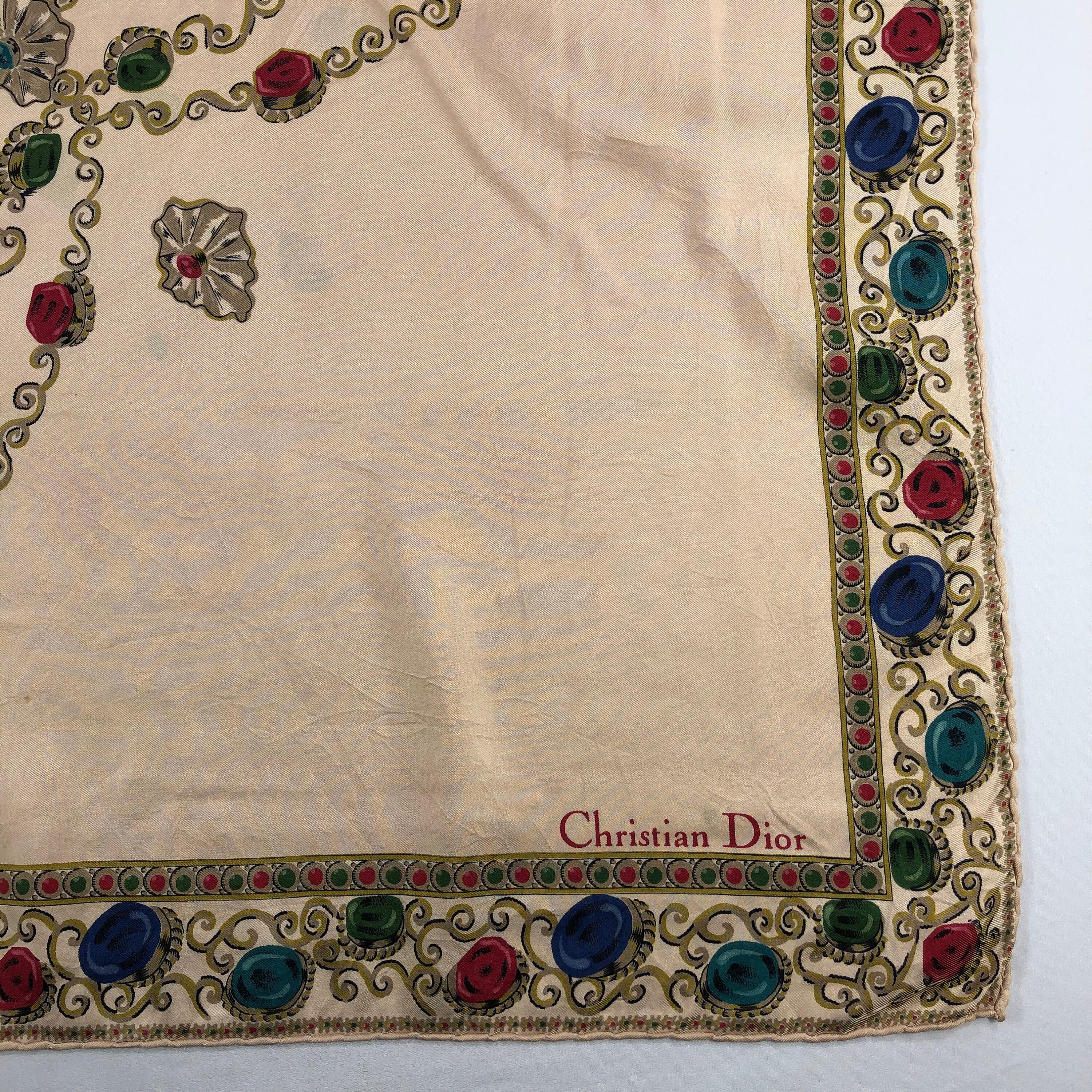 Vintage Christian Dior Silk Scarf Christian Dior Shawl Dior