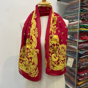 Vintage Rochas Silk Scarf, Vintage Silk Neck Scarf, Vintage 80s Silk Muffler, Vintage Classic Silky Scarf, Vintage 80s Shawl,