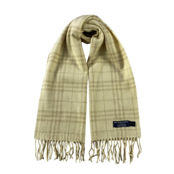 ■Burberrys■CASHMERE muffler beige/made in england バーバリー カシミア マフラー ベージュ イングランド製 SUN7 ① Logo Graphic Check Cashmere Large Square Scarf