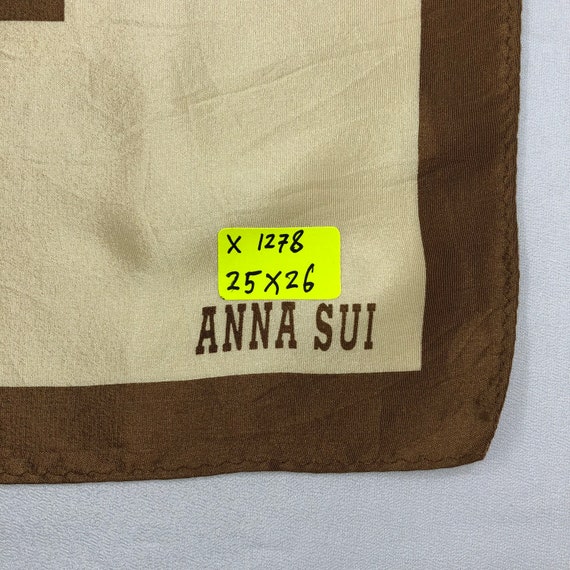 Vintage Anna Sui Silk Scarf Neckerchief Neckwear … - image 7