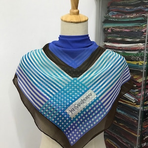 Vintage Yves Saint Laurent Silk Scarf Yves Saint Laurent Silk Muffler Yves Saint Laurent Silk Neck Scarf Yves Saint Laurent Silk Neck Warmer