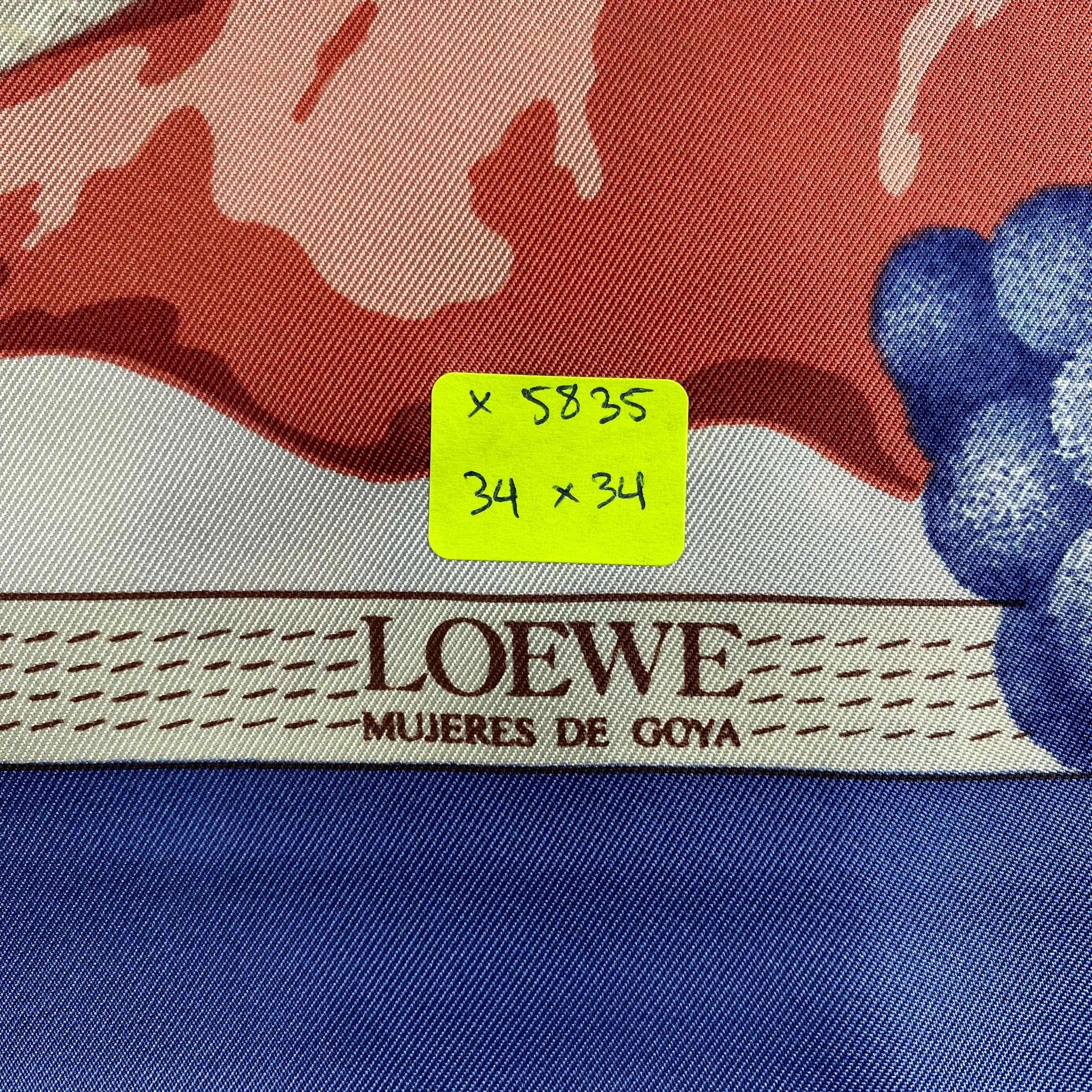 Vintage Loewe Silk Scarf, Loewe Silk Neckerchief, Loewe Neckwear 