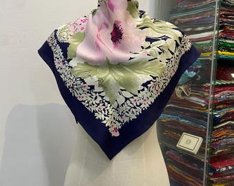 Vintage Nina Ricci Silk Scarf Nina Ricci Silk Shawl Nina Ricci Silk Muffler Vintage Nina Ricci Silk Neck Scarf Nina Ricci Foulards