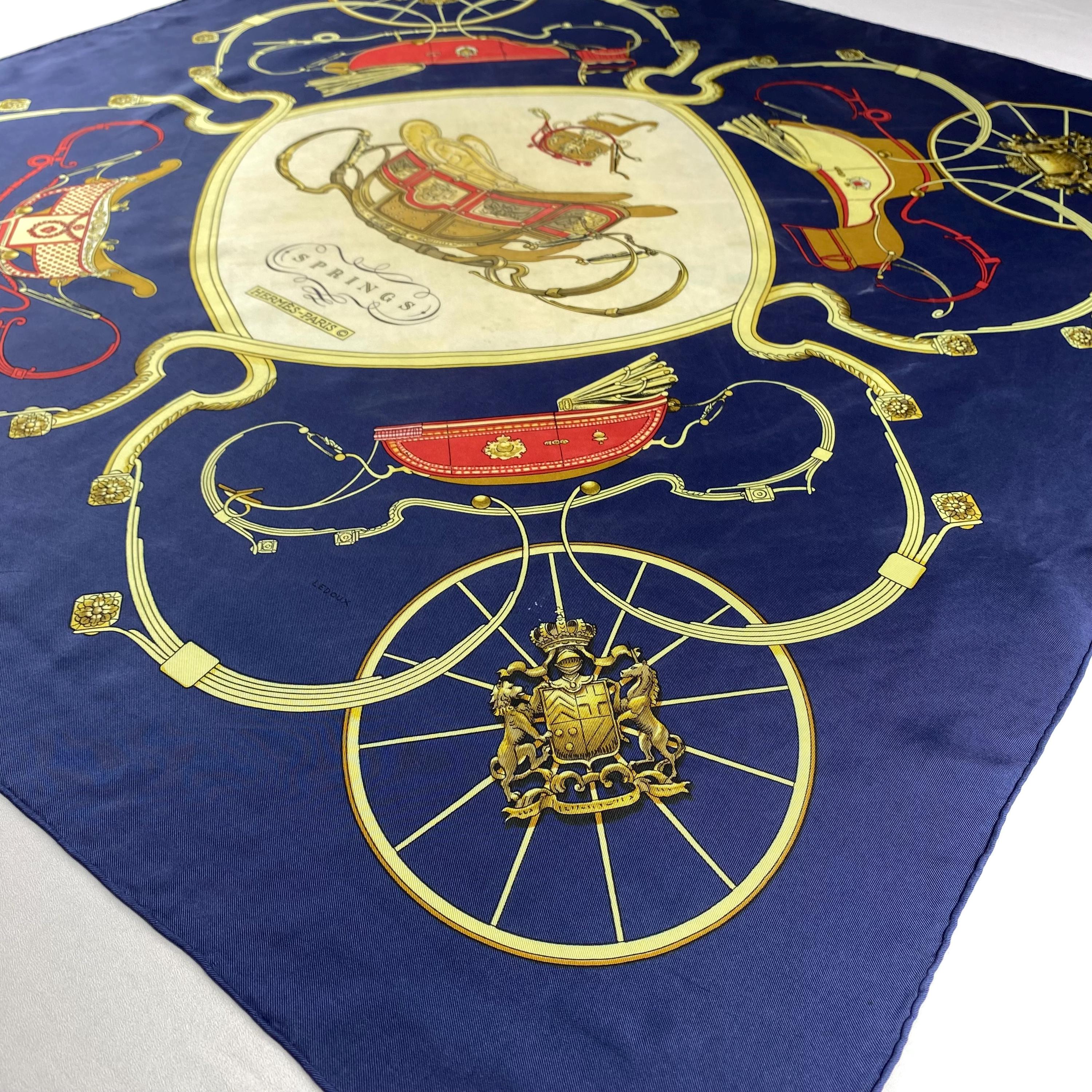 Vintage Hermes Springs Silk Scarf by Philippe Ledoux Hermes 34x34
