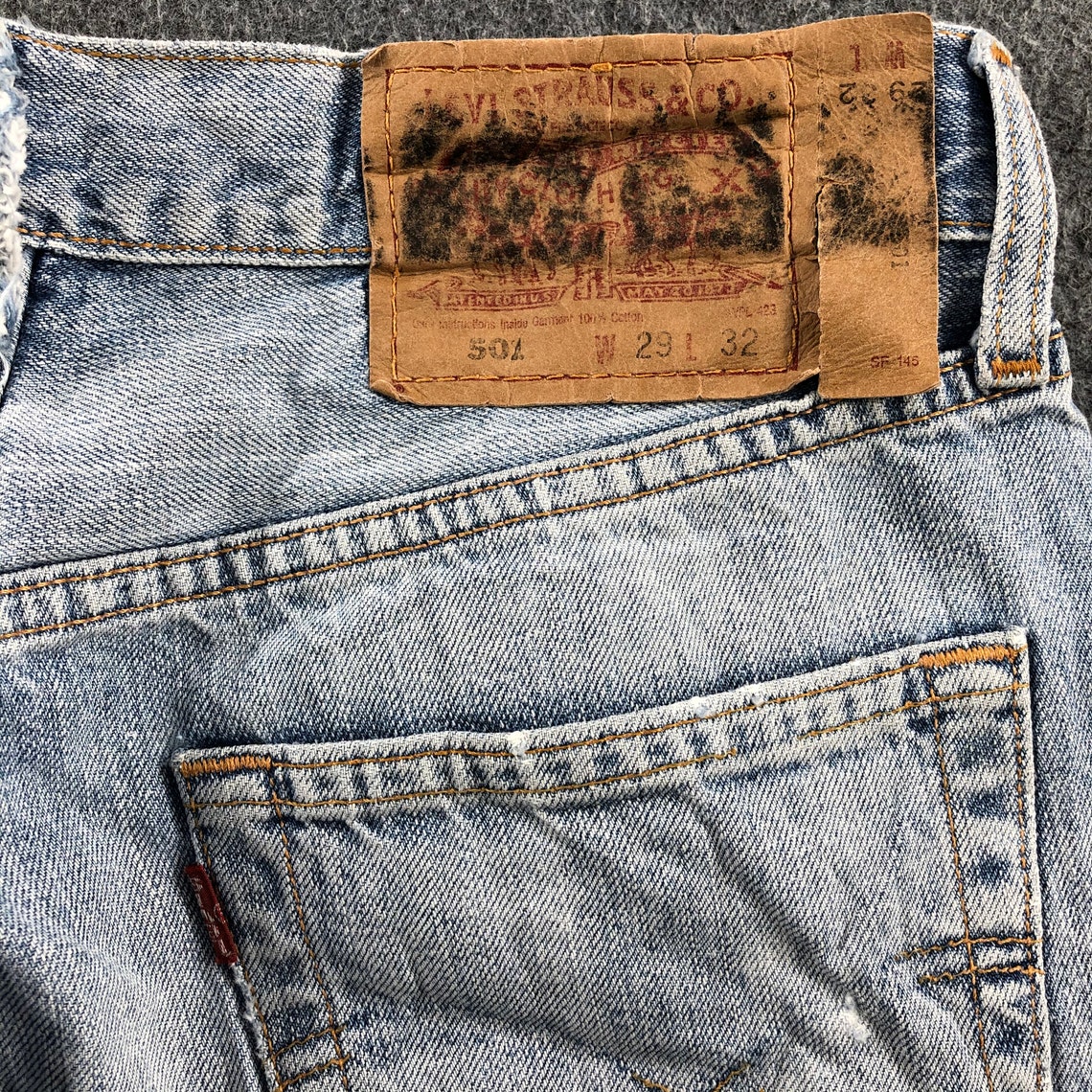 Vintage 90s Light Wash Levis 501 Jeans 29x28 Red Tab Faded | Etsy