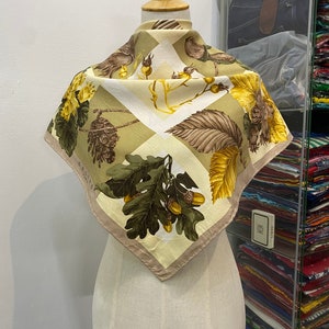 Vintage Celine Silk Scarf, Celine Silk Muffler, Vintage Celine Square Scarf, Vintage Celine Shawl, Celine Silky Scarf