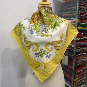 Vintage Salvatore Ferragomo Silk Stole,Salvatore Ferragomo Silk Scarf, Ferragomo Silk Muffler, Salvatore Ferragomo Floral Scarf