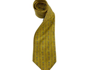 Vintage Hermès Paris Silk Tie 7932 MA , Authentic Hermès Neck Tie, Floral Pattern Necktie, Geometric Pattern Necktie