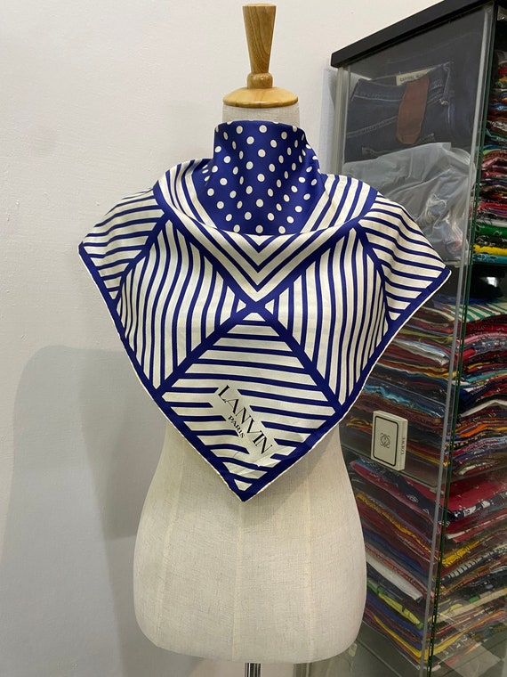 ヴィンテージ ランバン シルク スカーフ ランバン シルク マフラー  