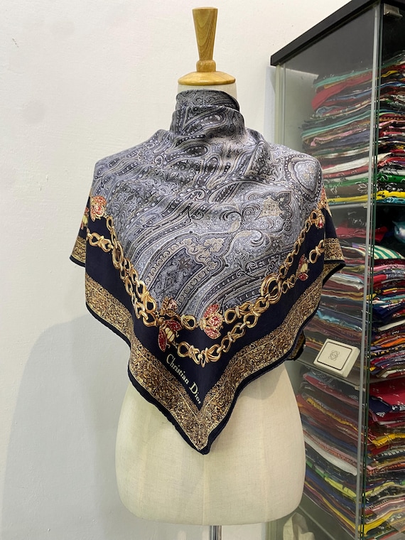 Vintage Christian Dior Silk Scarf Christian Dior Shawl Dior Silk