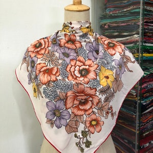 Vintage Silk Scarf, Twill Silk Scarf, Vintage Silk Muffler, Vintage Neck Scarf, Vintage Neck Accessories, Vintage Italian Silk Scarf,