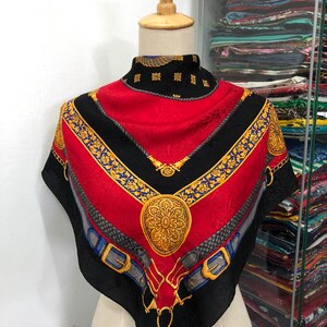 Vintage Silk Scarf, Twill Silk Scarf, Vintage Silk Muffler, Vintage Neck Scarf, Vintage Neck Accessories, Vintage Italian Silk Scarf,