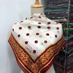 Vintage Lancetti Silk Scarf, Vintage Silk Neck Scarf, Vintage 80s Silk Muffler, Vintage Classic Silky Scarf, Vintage 80s Shawl,