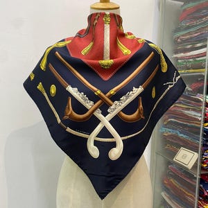 Vintage Hermès Cannes et Pommeaux Silk Scarf Vintage Hermes Key Scarf Hermes Square Scarf Hermes 34x34 Vintage Hermes Silk Neck Scarf