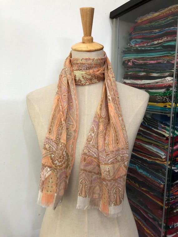 Vintage Etro Silk Scarf, Etro Paisley Scarf, Authentic Etro Scarf