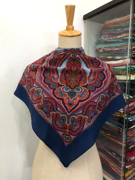 Vintage Silk Scarf, Twill Silk Scarf, Vintage Silk Muffler