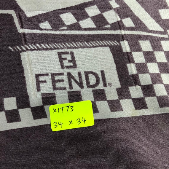 Vintage Fendi Silk Scarf, Fendi Silk Muffler, Vintage Fendi
