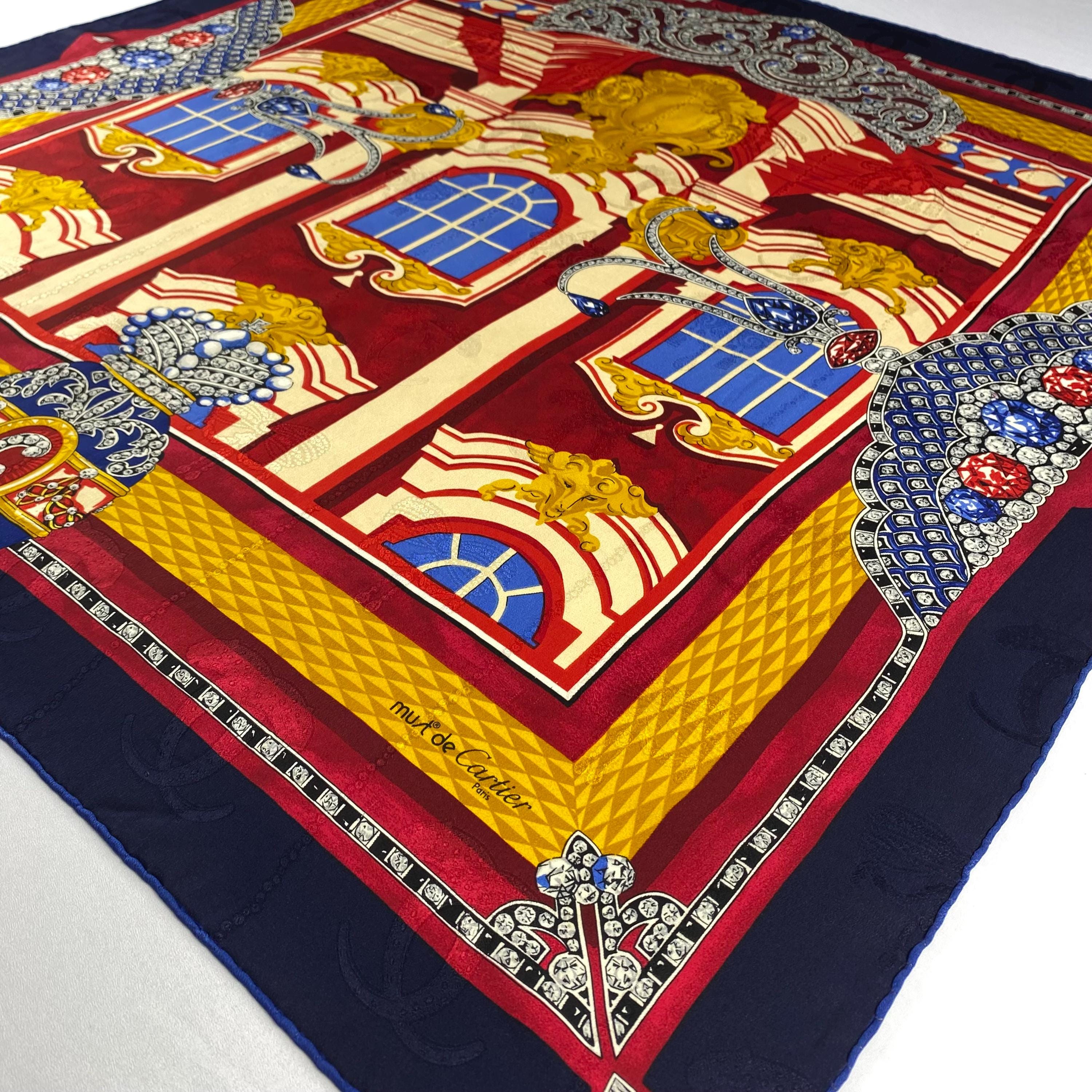 ヴィンテージ カルティエ シルクスカーフ、マスト ドゥ カルティエ