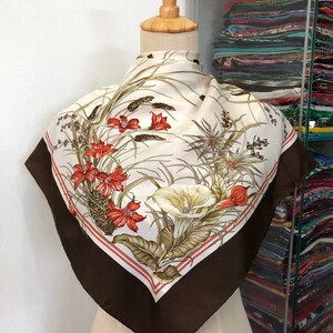 Vintage Silk Scarf, Twill Silk Scarf, Vintage Silk Muffler, Vintage Neck Scarf, Vintage Neck Accessories, Vintage Italian Silk Scarf,
