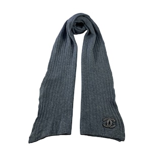 Chanel Scarf Muffler, Vintage Chanel Cashmere Scarf, Chanel Winter Neck Muffler, Chanel Cashmere Scarf, Vintage Chanel Paris Shawl