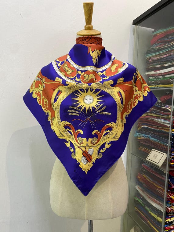 Vintage Silk Scarf, Twill Silk Scarf, Vintage Silk Muffler