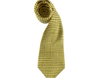 Corbata de seda vintage Hermès Paris 410 EA, corbata Hermès auténtica, corbata con estampado floral, corbata con estampado geométrico