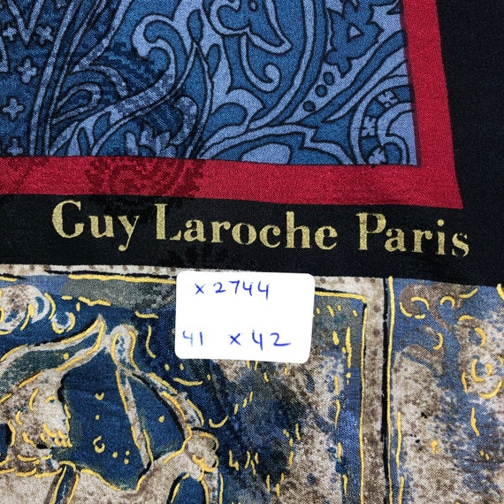 Vintage Guy Laroche Silk Scarf Neckerchief Neckwe… - image 6