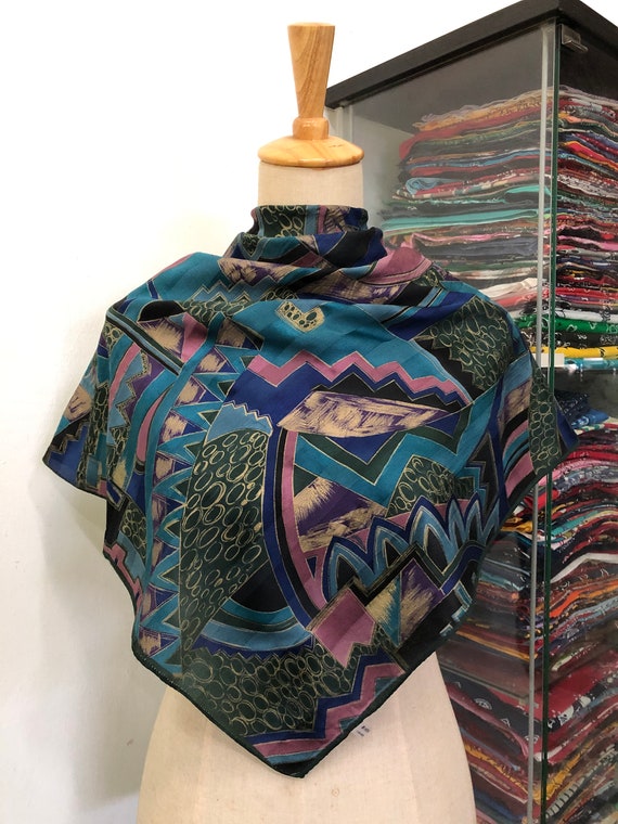 Vintage Silk Scarf, Twill Silk Scarf, Vintage Silk Muffler