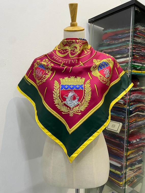 Vintage Hermes Les Armes De Paris Silk Scarf Hermes Silk Scarf