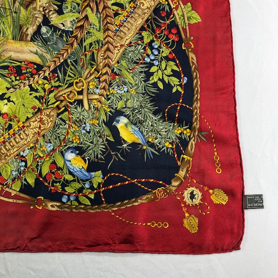 Vintage Hunting World Silk Scarf, Vintage Silk Ne… - image 3