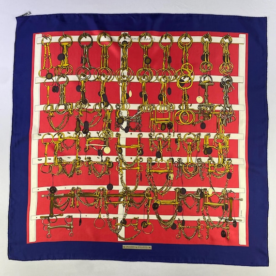 Vintage Hermes Mors Et Filets Silk Scarf Vintage Hermes Key Scarf