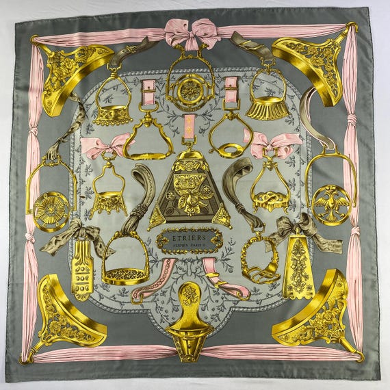 Vintage Hermes Etriers Silk Scarf Hermes 34x34 Hermes Silk Scarf