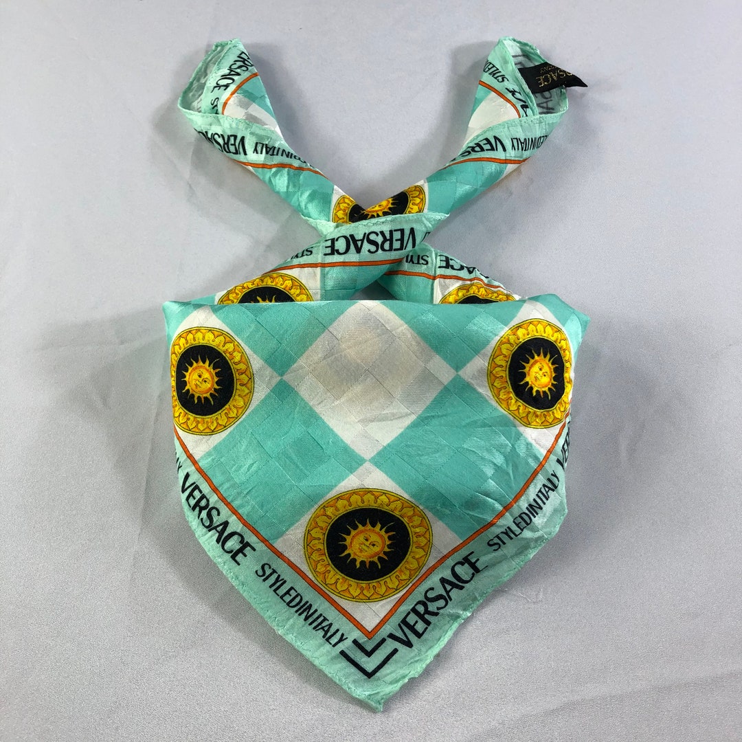 Vintage Versace Handkerchief, Versace Pocket Square, Versace Scarf