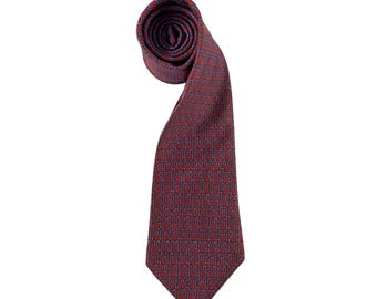 Vintage Hermès Paris Silk Tie 892 PA, Authentic Hermès Neck Tie, Floral Pattern Necktie, Geometric Pattern Necktie